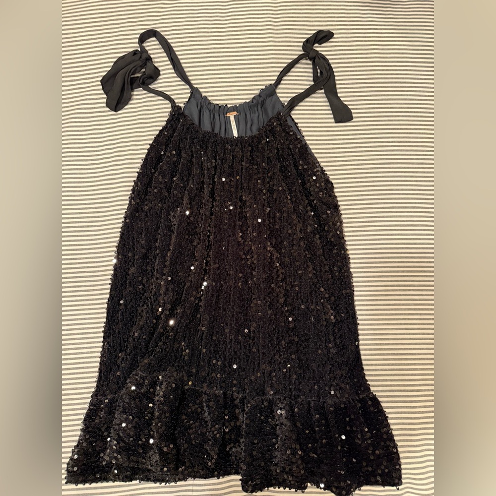 Free people Black Sequin Sleeveless Dress